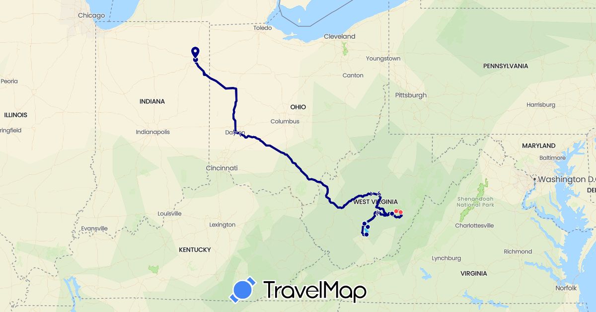 TravelMap itinerary: driving, hiking, boat in United States (North America)